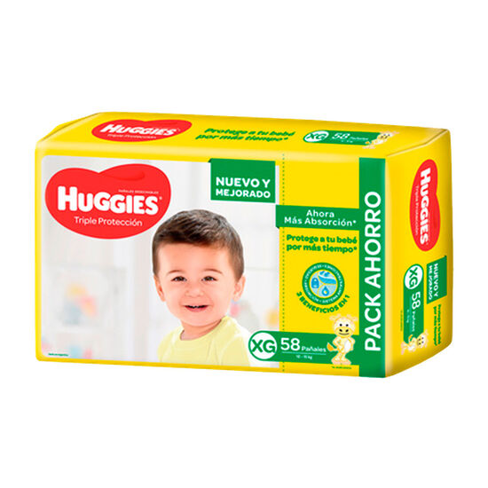 PAÑAL HUGGIES TRIPLE PROTECCIÓN  XGx58